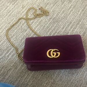 Gucci GG Marmont purse velvet purple